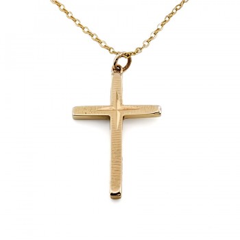 9ct gold 2.7g 16 inch Cross Pendant with chain